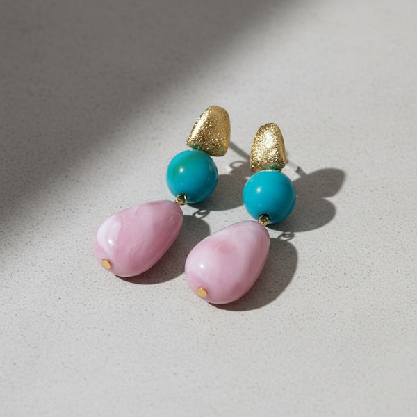 Turquoise quartz drop earring