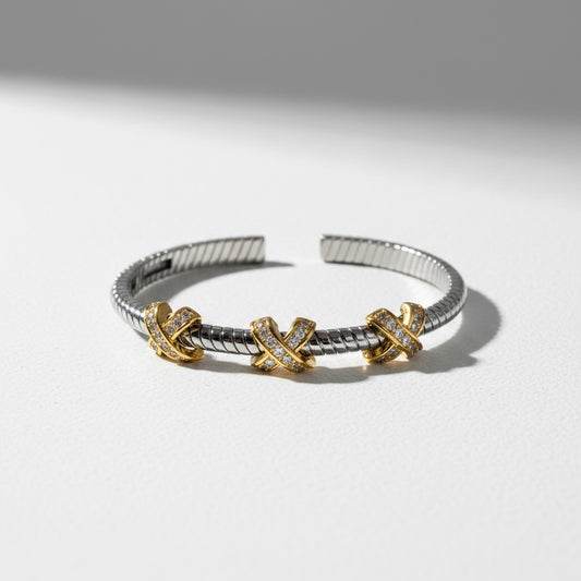 Two Tone X Bangle