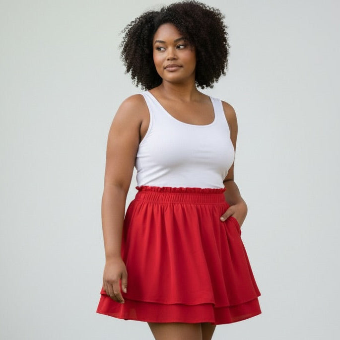Smocked Mini Skirt