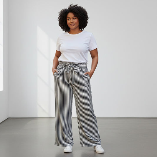 Black Stripe Crop Pant