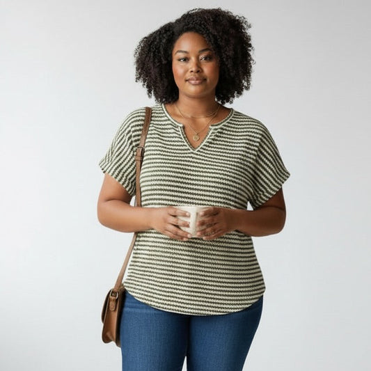 Green Stripe Texture Shirt