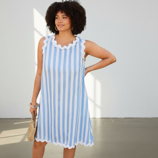 Scallop Stripe Dress