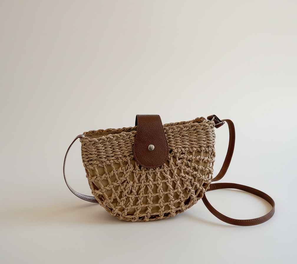 Hollow Out Design Straw Bag