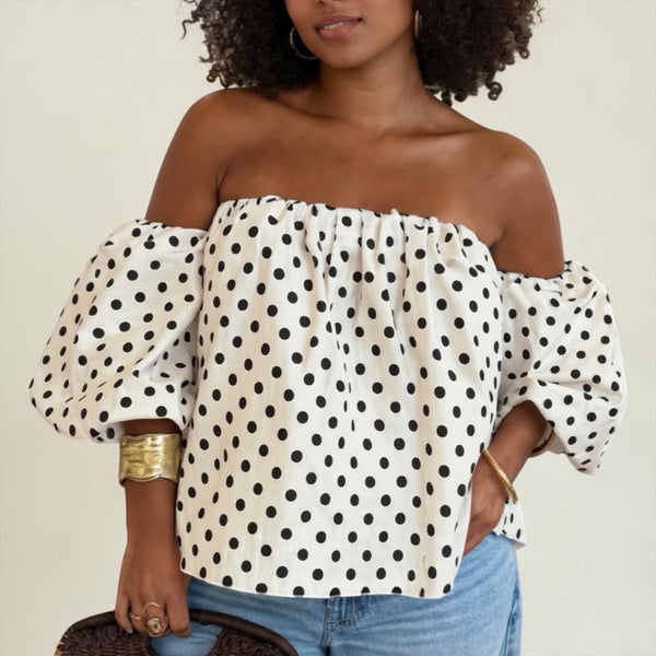 Polka Dot Off-Shoulder Top