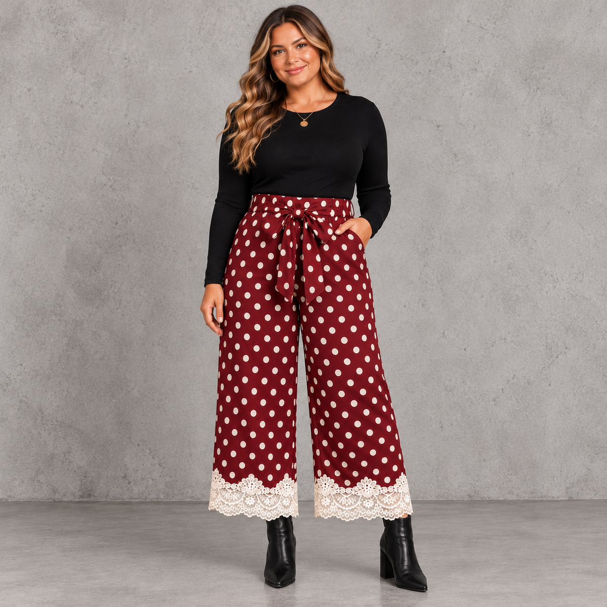 Satin&Lace Polka Dot Pants