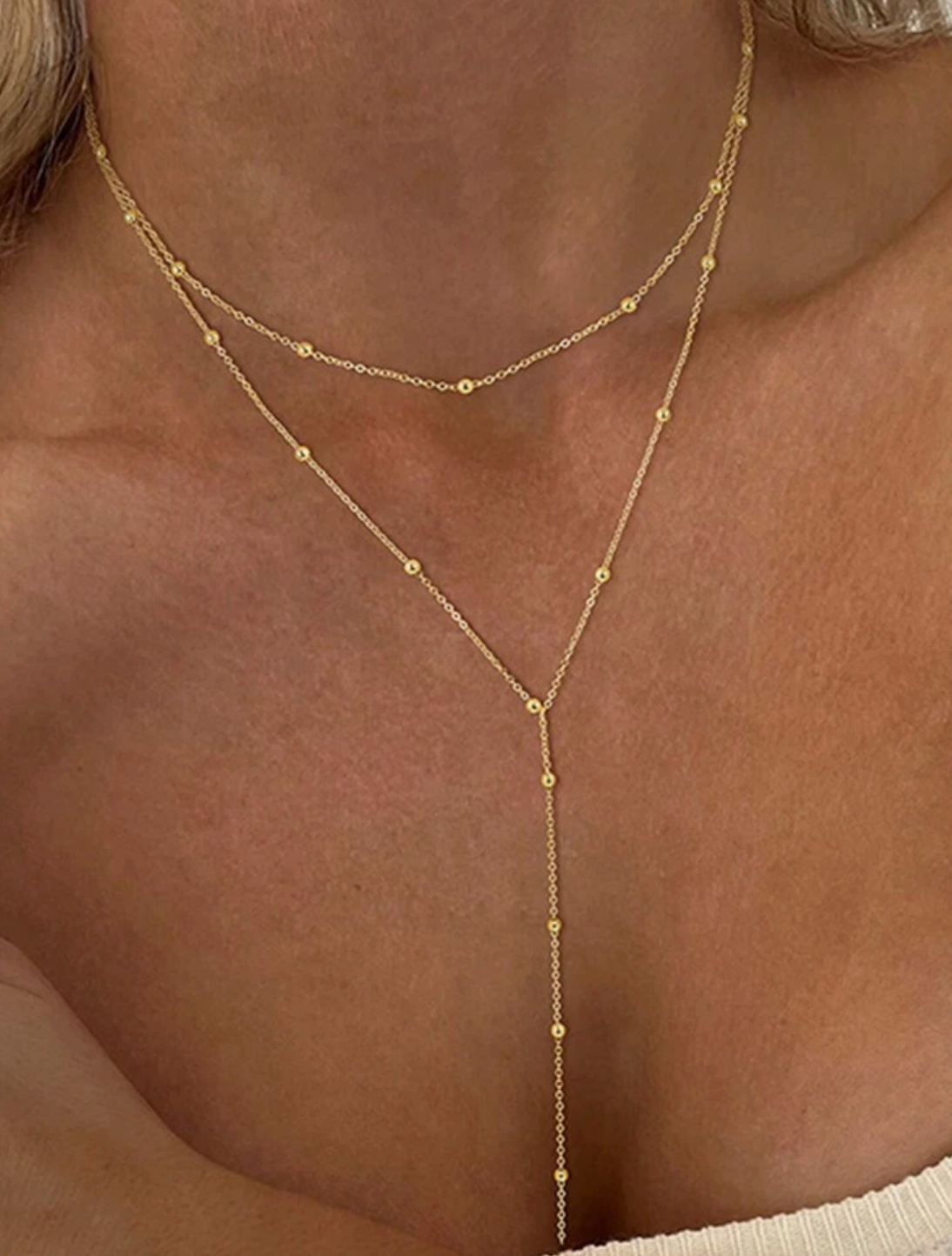 Double Layer Y Necklace