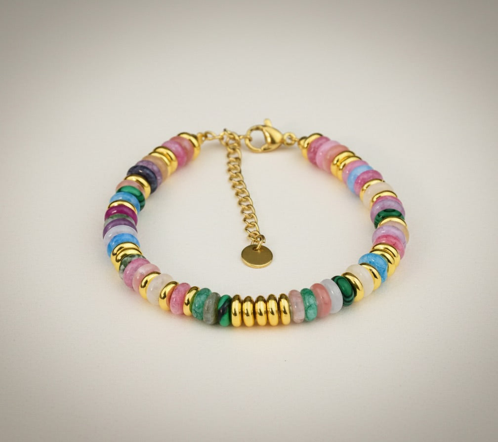 Colorful Natural Stone Beaded Bracelet