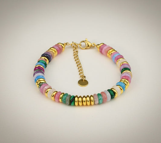 Colorful Natural Stone Beaded Bracelet