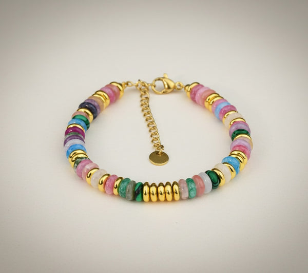Colorful Natural Stone Beaded Bracelet