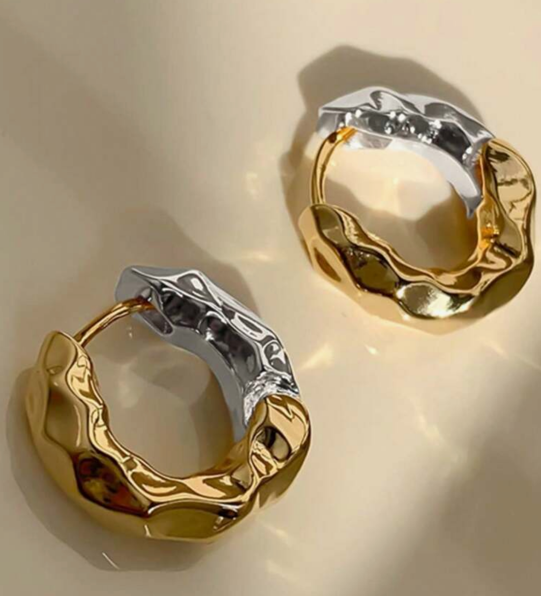 Concave hoop earrings