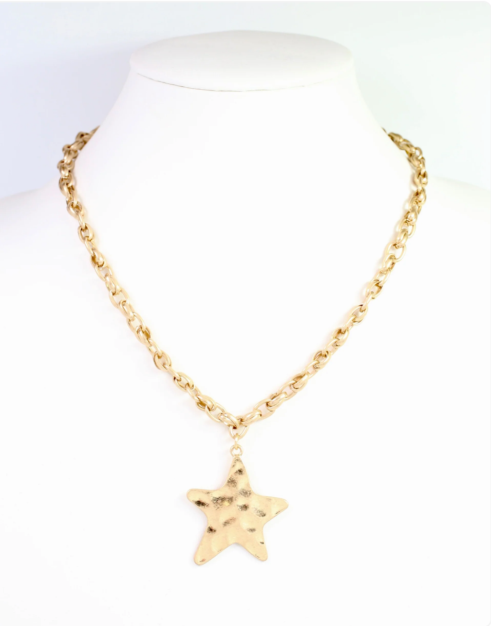 Hammered Star Link Necklace