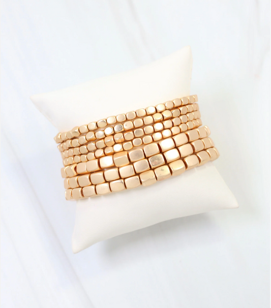 Durham Square Beaded Stretch Bracelet Set