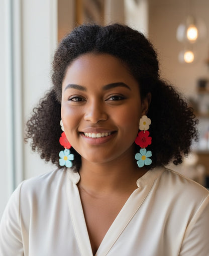 Ceramic Flower Earring