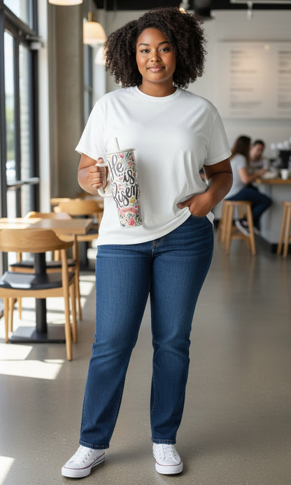 He Is Risen Flower Tumbler 40oz
