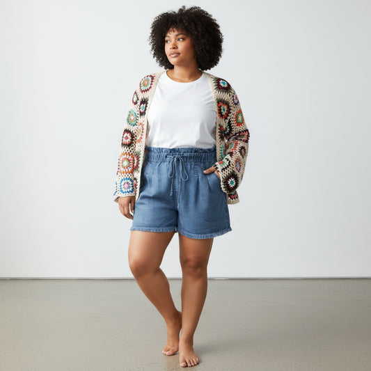 Raw Hem Denim Short