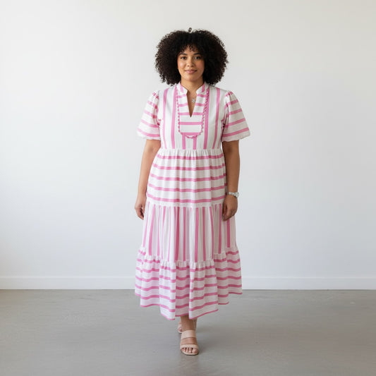 Pink & White Stripe Dress