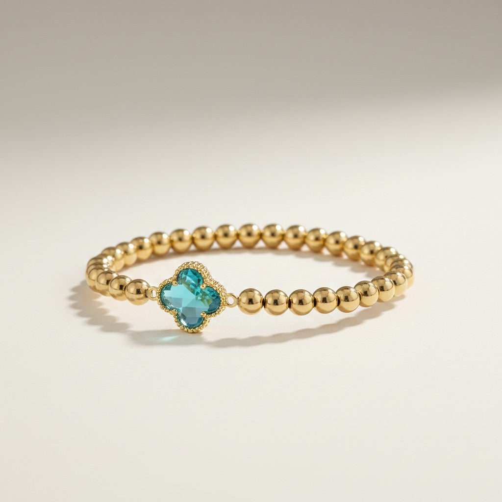 Clover Charm Beaded Bracelet