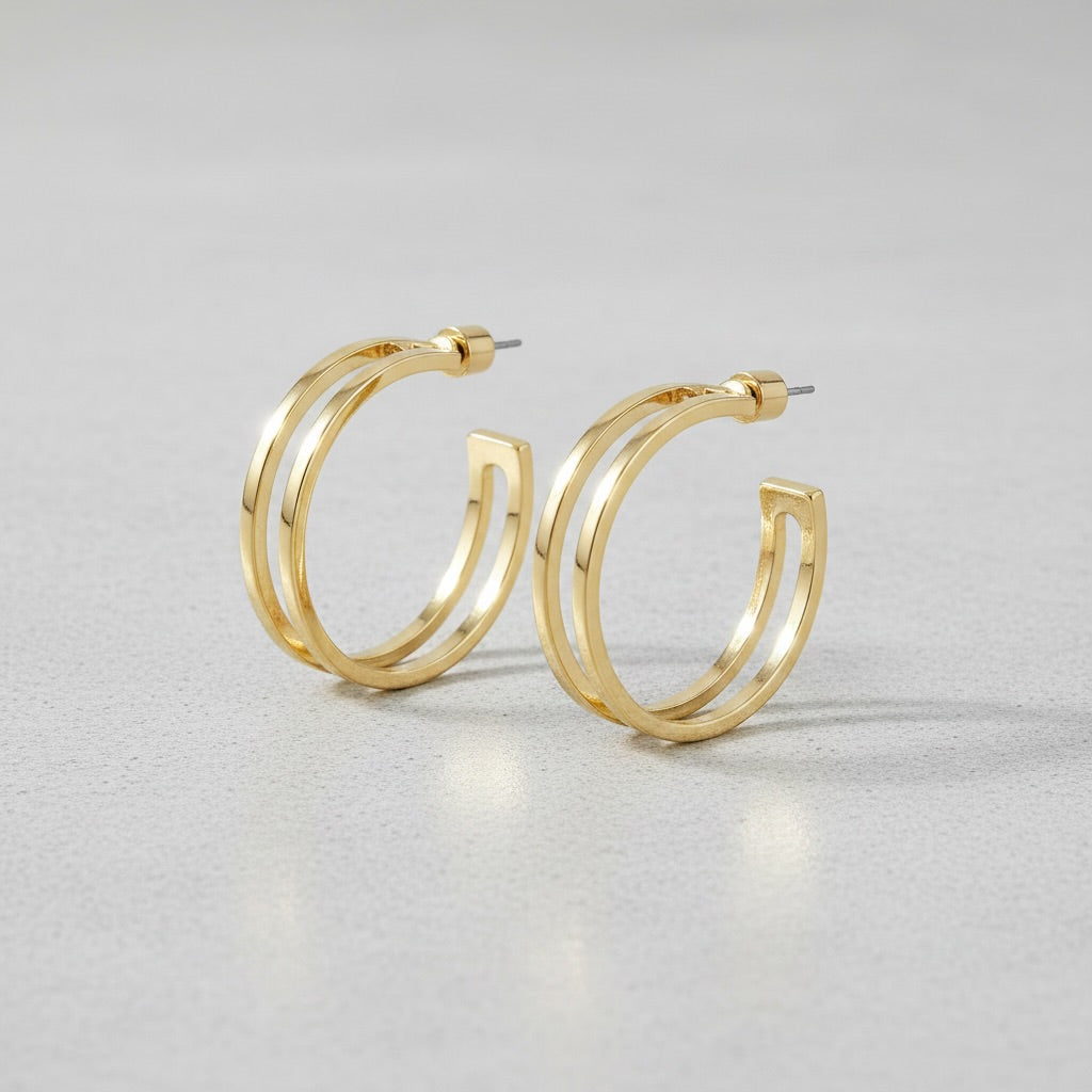 Layered Open Hoop Earrings