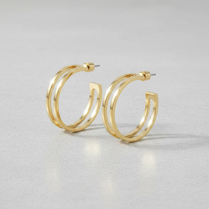 Layered Open Hoop Earrings