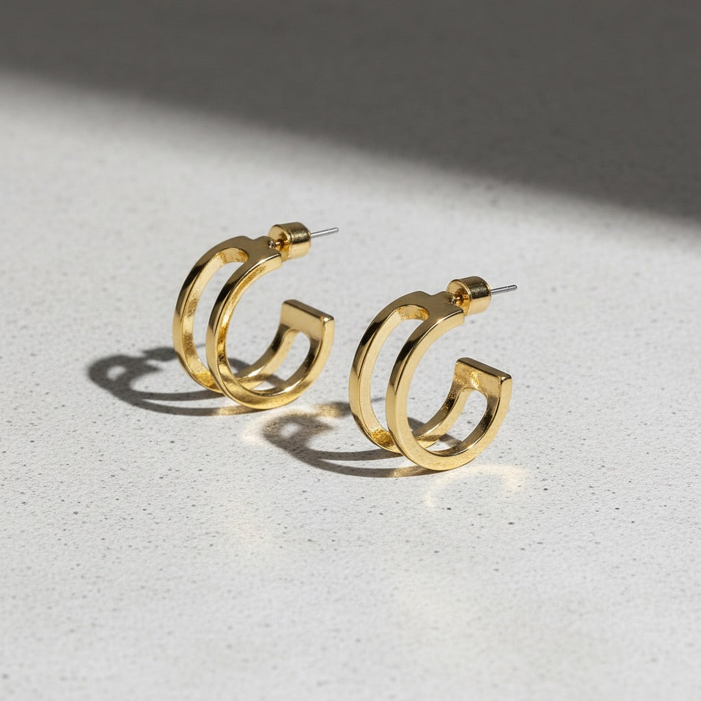 Layered Open Hoop Earrings
