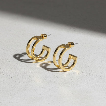Layered Open Hoop Earrings