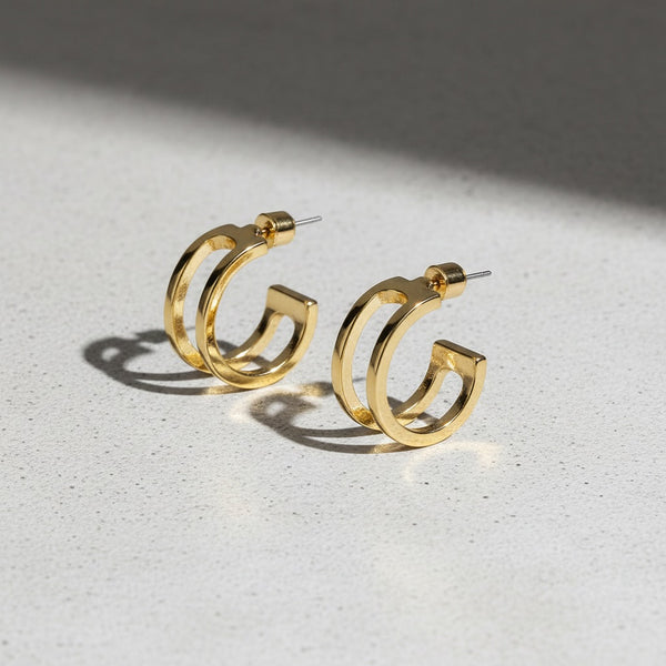 Layered Open Hoop Earrings