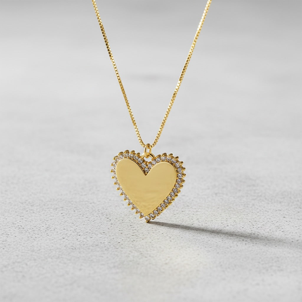 Decorated Heart Pendant Necklace