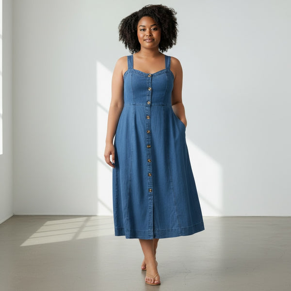 Sleeveless Denim Dress