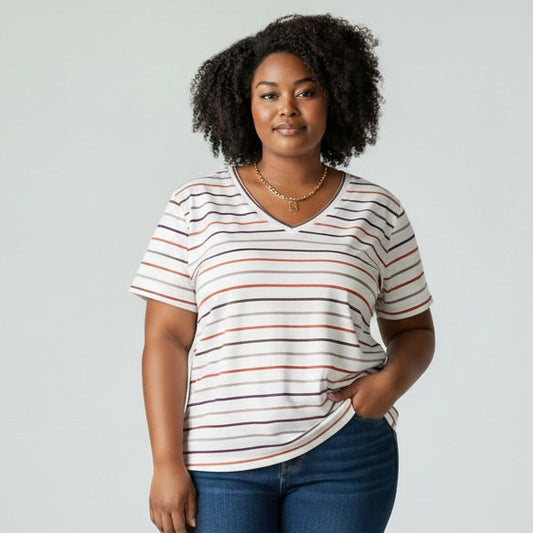 Stripe V-neck Shirt