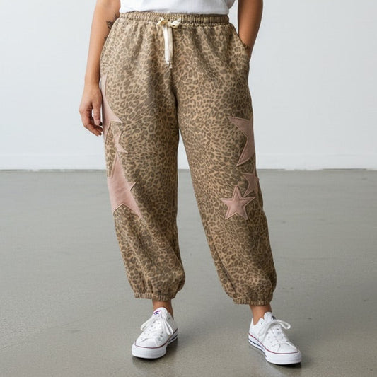 Leopard Star Joggers