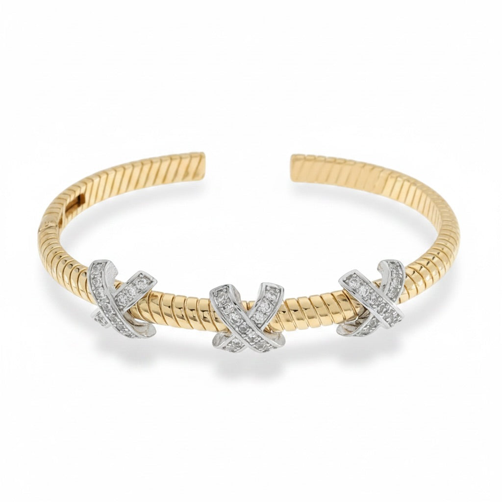 Two Tone X Bangle