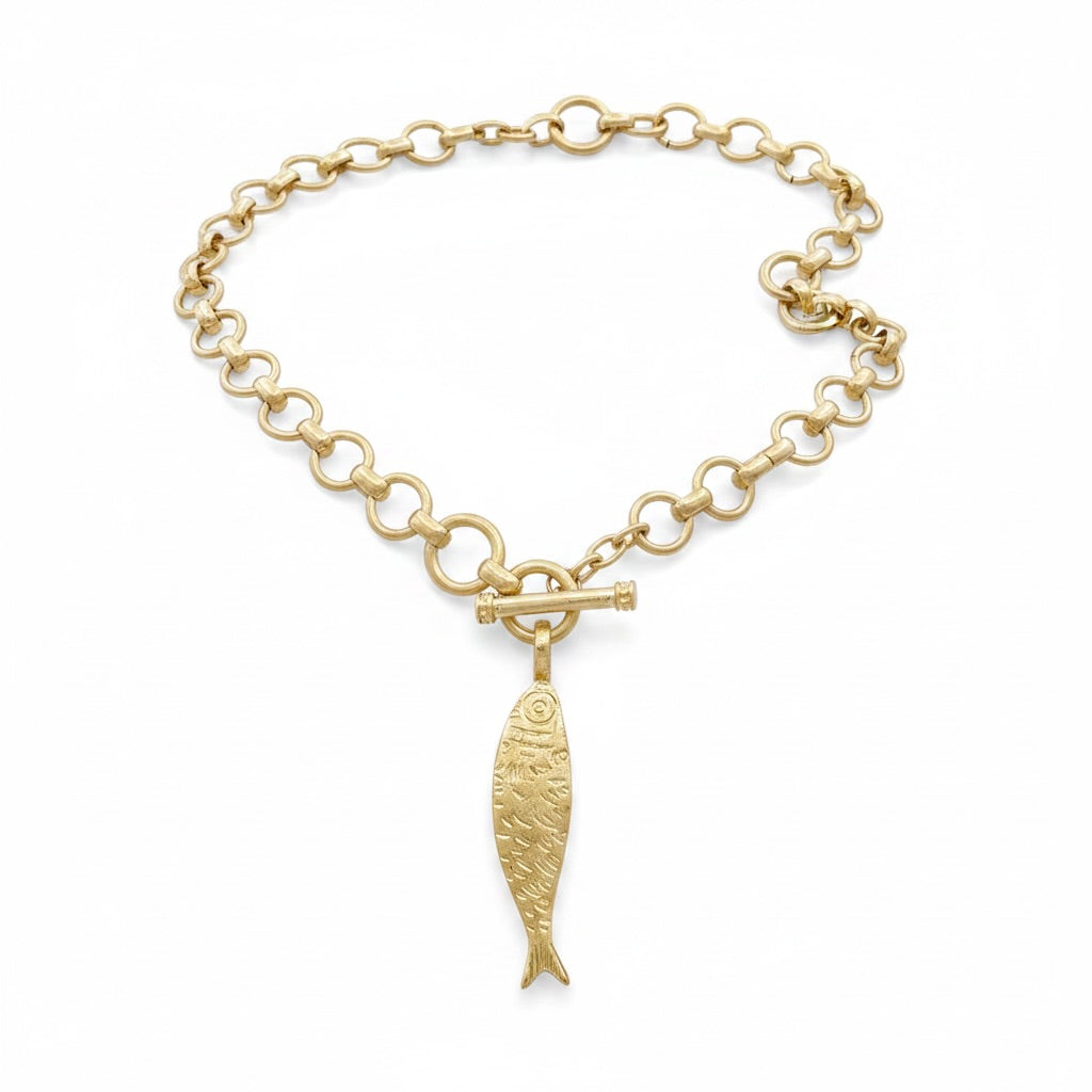 Textured Fish Necklace