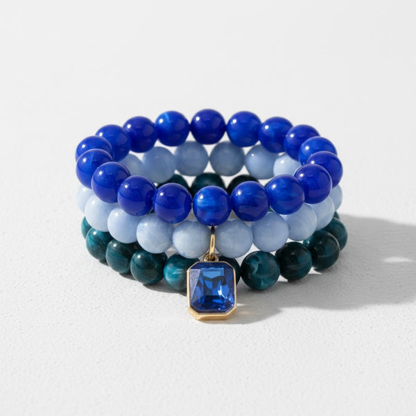 Glass Charm Bracelet Set