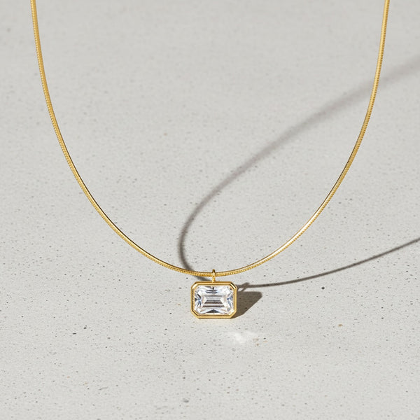 Emerald Cut CZ Collar Necklace