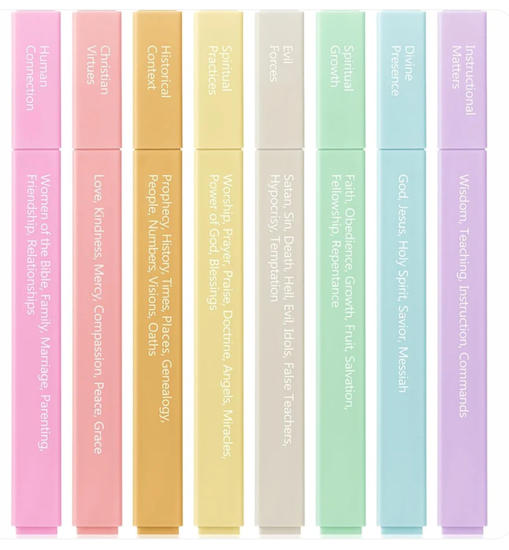 Bible Highlighters with Color-Coding System