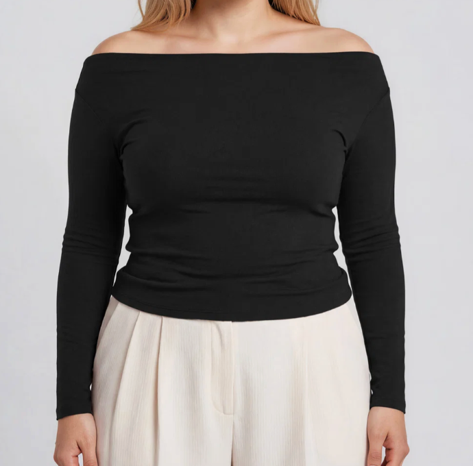 Boat Neck Knit Top