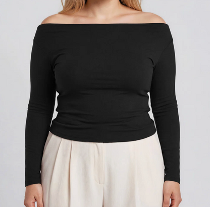 Boat Neck Knit Top