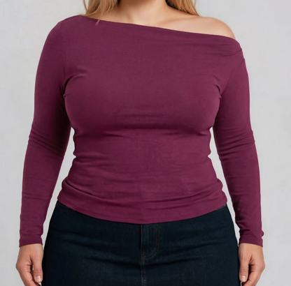 Boat Neck Knit Top