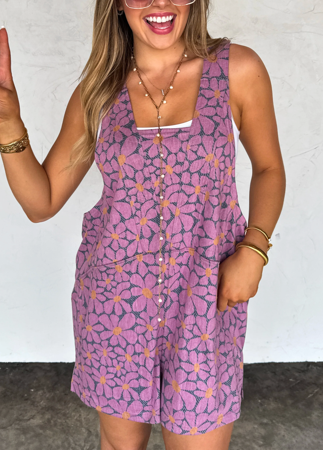 Denim Daisies Romper