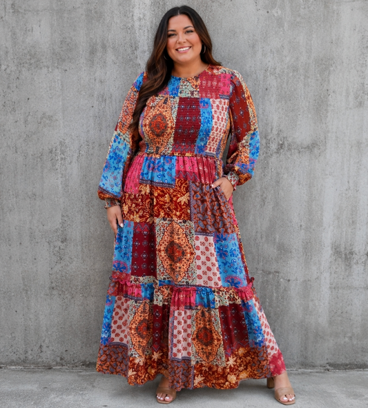 Patchwork Maxi Dress