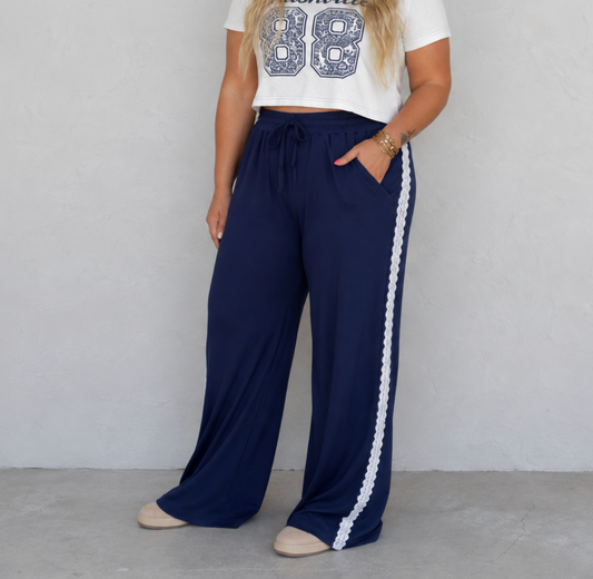 Blue Lace Track Pants