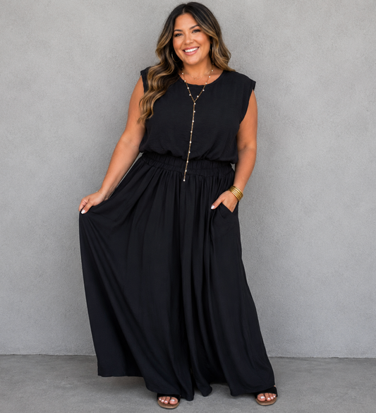 Emery Black Skirt Set