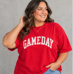 Game Day Lettering Outline Appliqué top