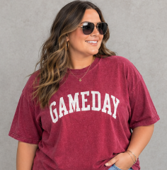 Game Day Lettering Outline Appliqué top