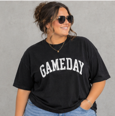Game Day Lettering Outline Appliqué top