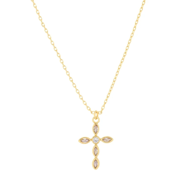 Pave CZ Cross Necklace