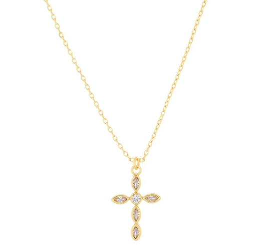 Pave CZ Cross Necklace