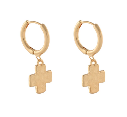 Byzantine Cross Dangle Earrings