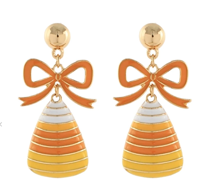 Candy Corn Bow Earrings