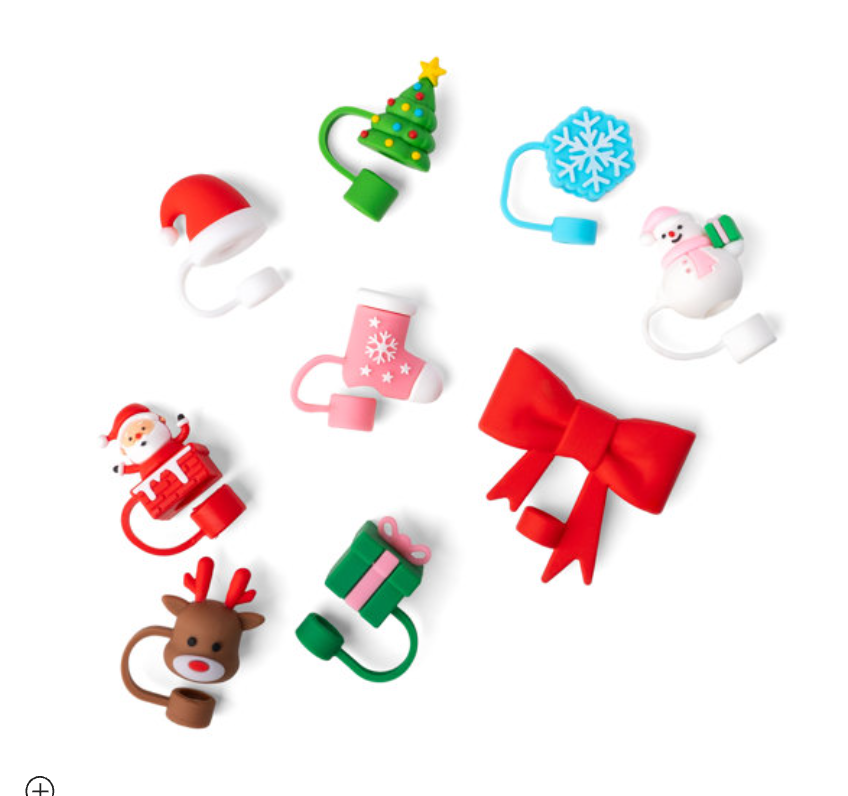Straw Toppers- Christmas